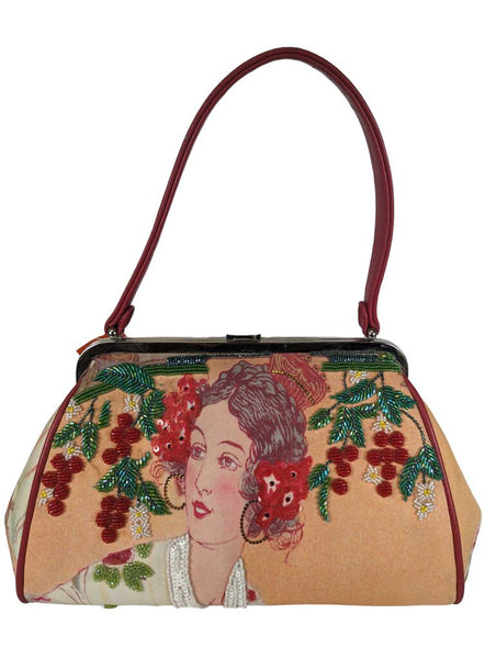 R Vintage Geisha Beaded Handbag