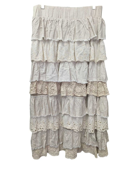 R NWT Tiered Lace Broom Skirt
