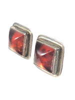 Sterling square stone earrings