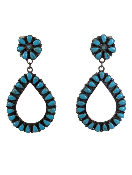 R sterling turquoise cluster earrings