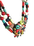 Sterling multi stone bead cluster necklace