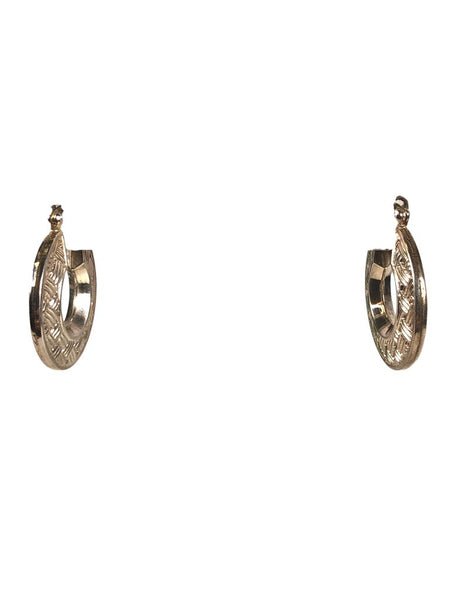 Sterling etched full hoop earrings
