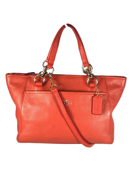 Pebble Leather Zip Top Handbag