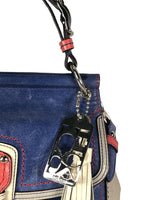 Leather Multi-color Flap Crossbody/Handbag