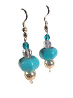 SS Stacked Stone/Bead Earrings