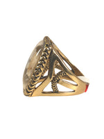 Brass Rectangular Stone Ring