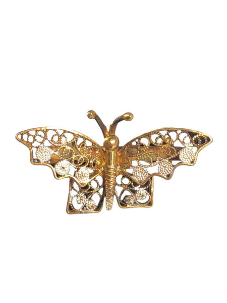 800 Silver Filigree Butterfly Pin