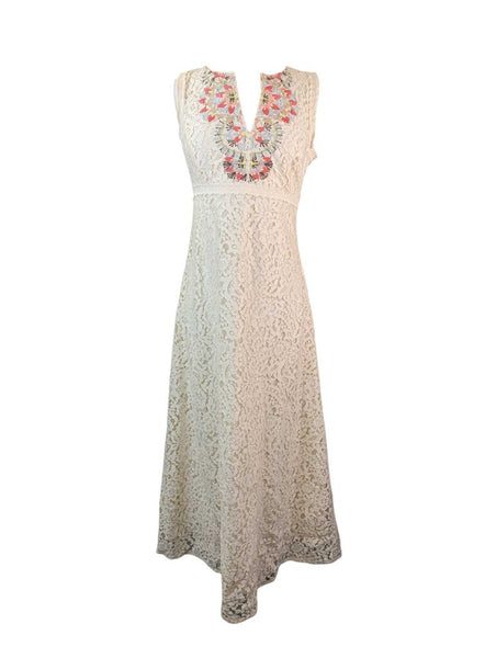 R Embroidered Lace Maxi