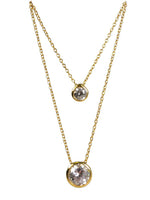 Sterling vermeil 2-cz layered necklace