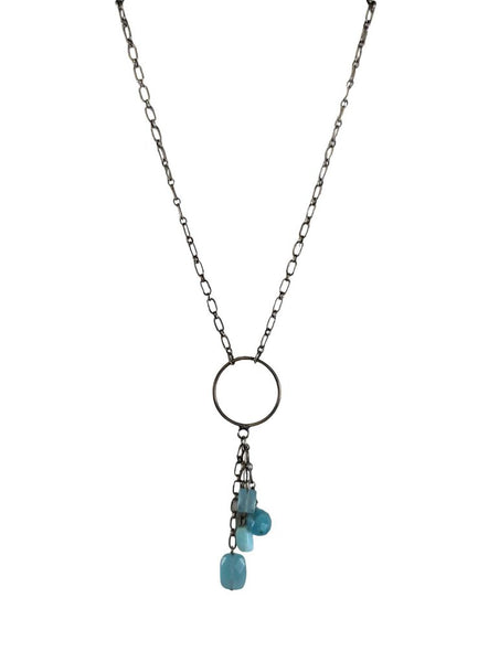 R SS Stone Dangle Necklace