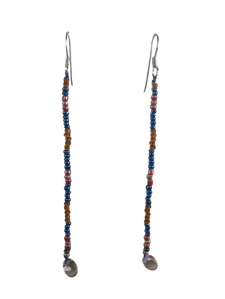 R dangle bead earrings