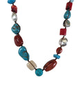 R turquoise pearl coral necklace