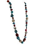 R turquoise pearl coral necklace