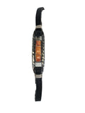 R sterling spiny oyster leather bracelet