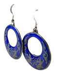 SS Siamese Enamel Loop Earrings