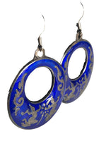 SS Siamese Enamel Loop Earrings