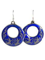 SS Siamese Enamel Loop Earrings