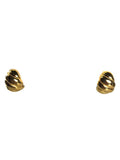 SS Vermeil Ribbed 1/2 Hoop Earrings