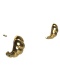 SS Vermeil Ribbed 1/2 Hoop Earrings