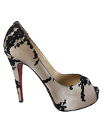 R lace peep toe stiletto