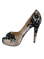 R lace peep toe stiletto