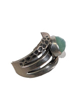 R sterling stone ring