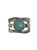 R sterling stone ring