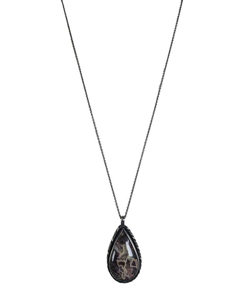 R sterling jasper pendant necklace signed cecilia