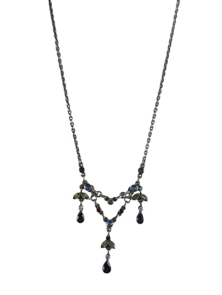R sterling gem stone necklace