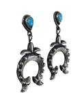 R sterling naja turquoise earrings