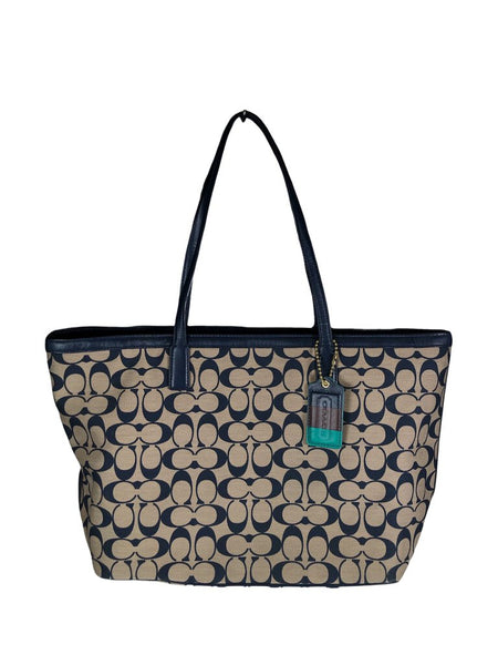 Signature canvas zip top handbag