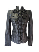 R Leather w/Ruffle Jacket