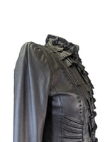 R Leather w/Ruffle Jacket