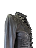 R Leather w/Ruffle Jacket