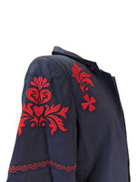 R Embroidered Open Front