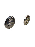 SS Round Snake Button Earrings