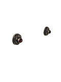 SS Round Earrings w/ Stone