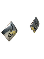 SS Glyph Rectangular Clip Earrings