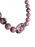 Sterling stone beads on cord necklace