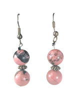 Sterling 2-bead drop earrings