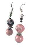 Sterling 2-bead drop earrings