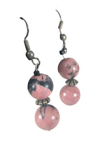 Sterling 2-bead drop earrings