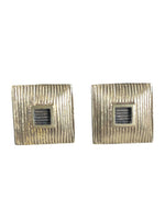 Square ribbed sterling earrings