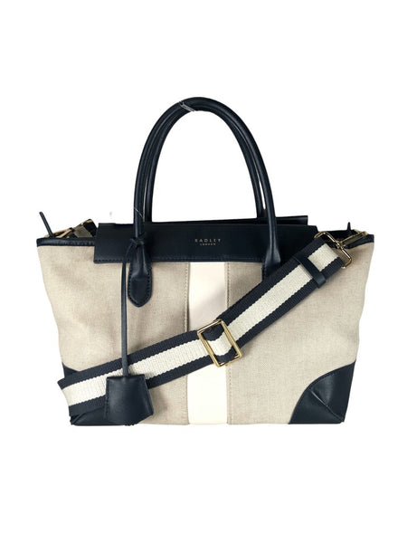 Canvas/leather zip top satchel/crossbody