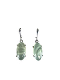 Sterling oval stone leverback earrings