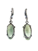 Sterling oval stone leverback earrings