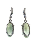 Sterling oval stone leverback earrings