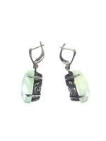 Sterling oval stone leverback earrings