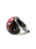 Sterling domed acrylic ring