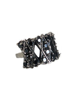 R sterling marcasite ring